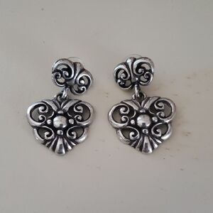 Brighton Elegant Silver Heart Earrings